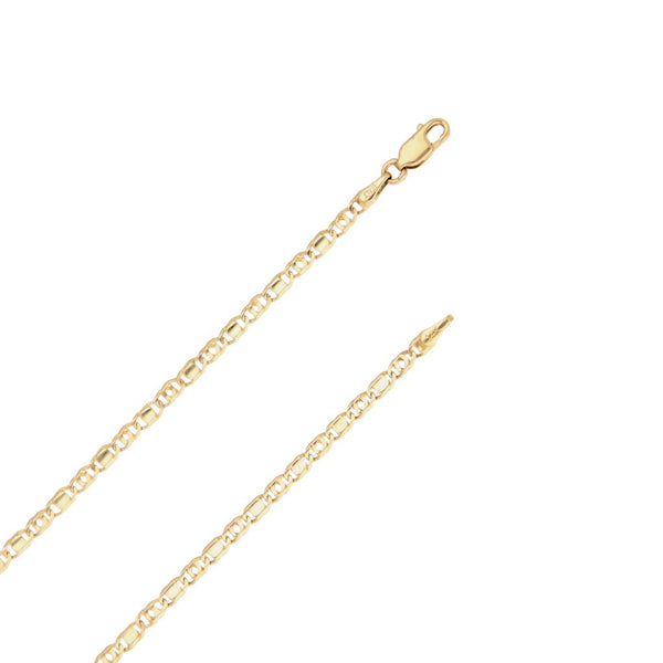 Collar eslabón combinado en oro amarillo 14 kilates.