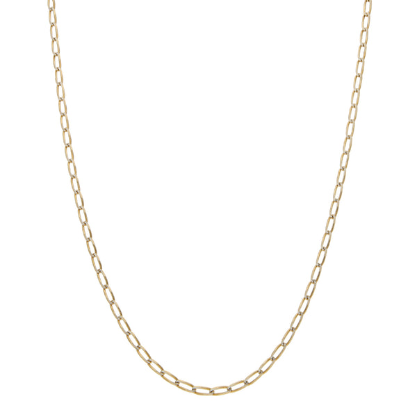 Collar eslabón encontrado platinado en oro amarillo 14 kilates.