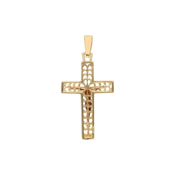 Crucifijo calado en oro amarillo 14 kilates.