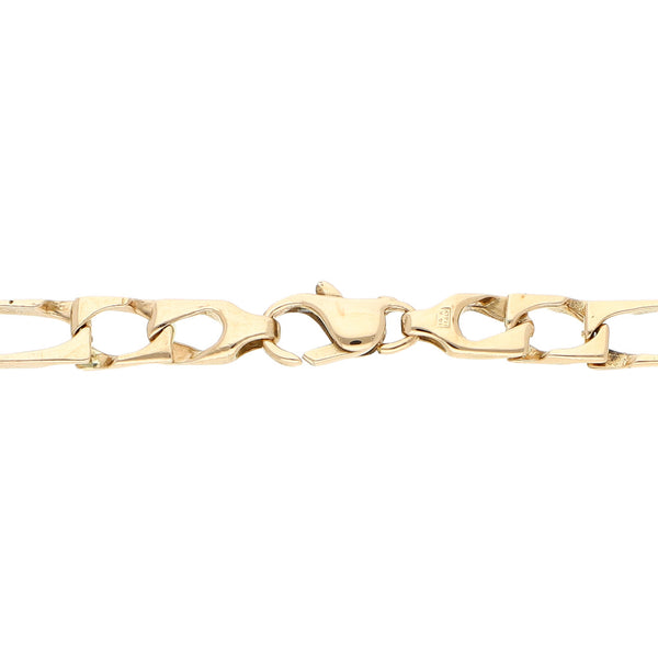 Pulsera de tres eslabones por uno en oro rosa 14 kilates.