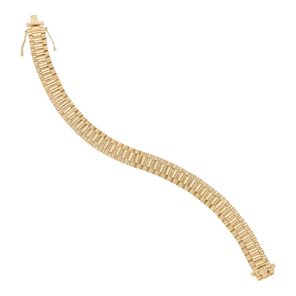 Pulsera eslabón articulada en oro amarillo 14 kilates.