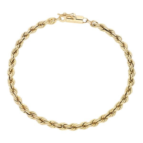 Pulsera eslabón torzal en oro amarillo 14 kilates.