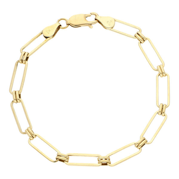 Pulsera eslabón articulado en oro amarillo 14 kilates.