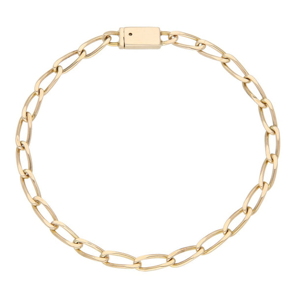Pulsera eslabón encontrado en oro amarillo 14 kilates.