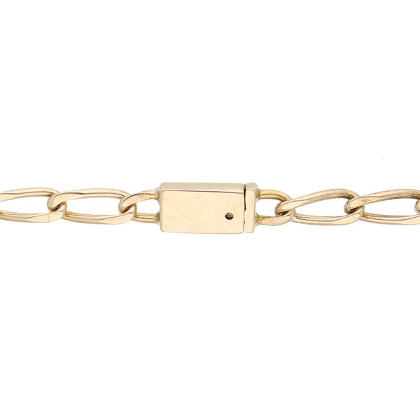 Pulsera eslabón encontrado en oro amarillo 14 kilates.
