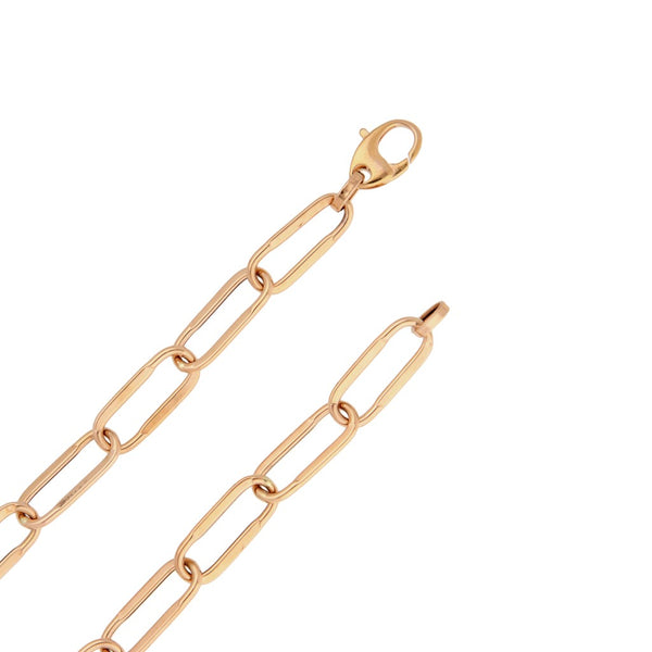 Collar eslabón cruzado en oro rosa 14 kilates.
