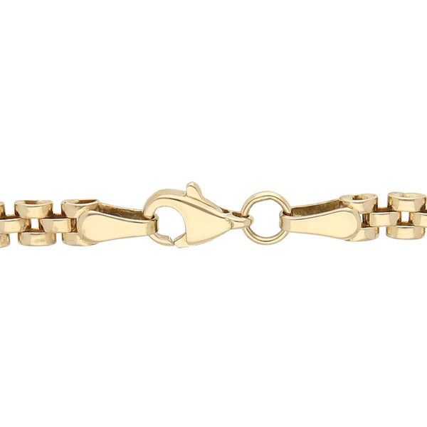 Pulsera eslabón combinado motivo delfín en oro tres tonos 14 kilates.