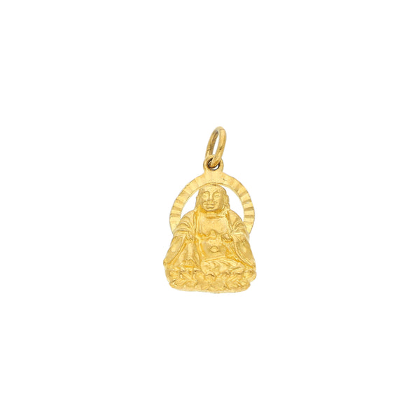 Dije diseño especial motivo Buda en oro amarillo 24 kilates.