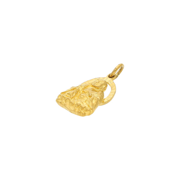 Dije diseño especial motivo Buda en oro amarillo 24 kilates.