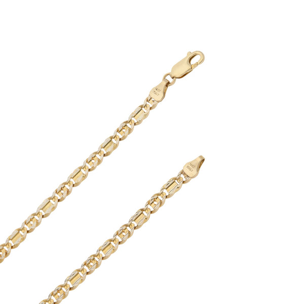 Collar eslabón nudo marino platinado en oro amarillo 14 kilates.