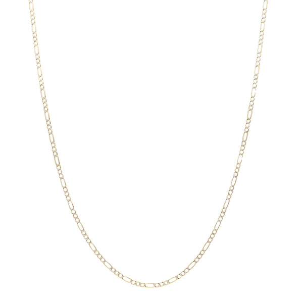 Collar de tres eslabones por uno platinados en oro amarillo 14 kilates.