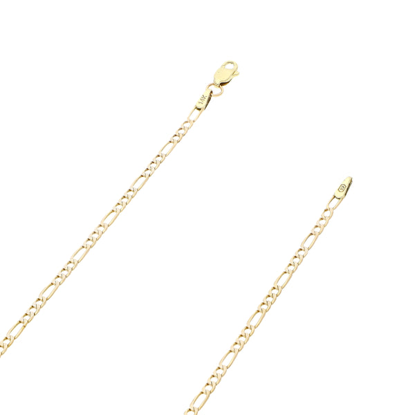 Collar de tres eslabones por uno platinados en oro amarillo 14 kilates.