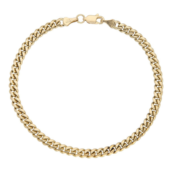 Pulsera eslabón encontrado en oro amarillo 14 kilates.