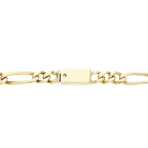 Pulsera de tres eslabones por uno en oro amarillo 14 kilates.