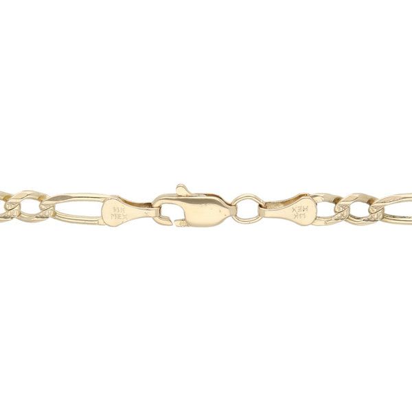 Pulsera de tres eslabones por uno en oro amarillo 14 kilates.