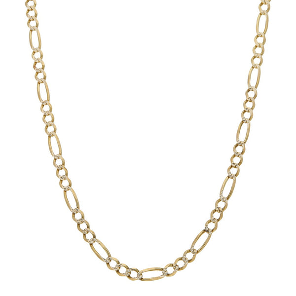 Collar de tres eslabones por uno Platinado en oro amarillo 14 kilates.