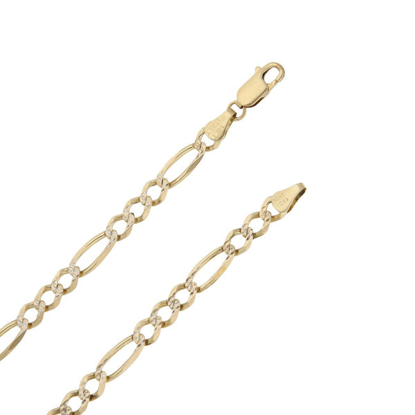 Collar de tres eslabones por uno Platinado en oro amarillo 14 kilates.
