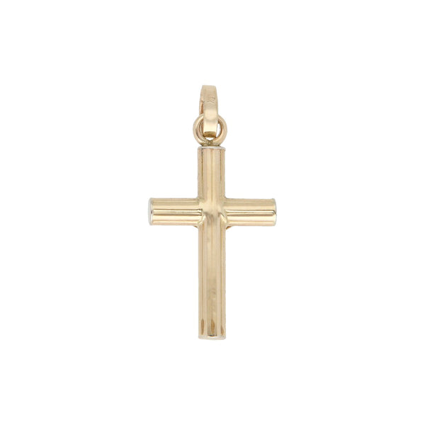 Crucifijo diseño especial en oro dos tonos 14 kilates.