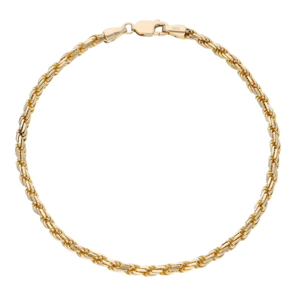 Pulsera eslabón torzal en oro amarillo 14 kilates.