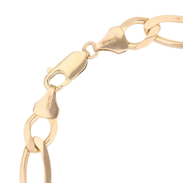 Pulsera de tres eslabones por uno en oro amarillo 14 kilates.