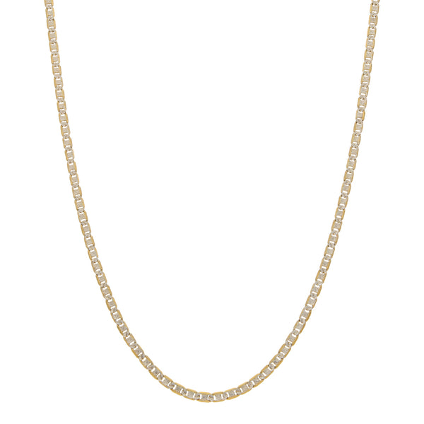 Gargantilla eslabón nudo marino platinado en oro amarillo 14 kilates.