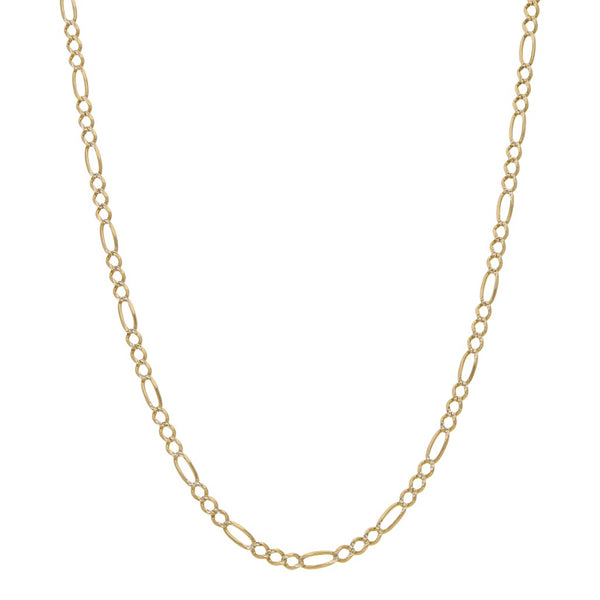Collar de tres eslabones por uno platinados en oro amarillo 14 kilates.