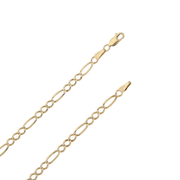 Collar de tres eslabones por uno platinados en oro amarillo 14 kilates.