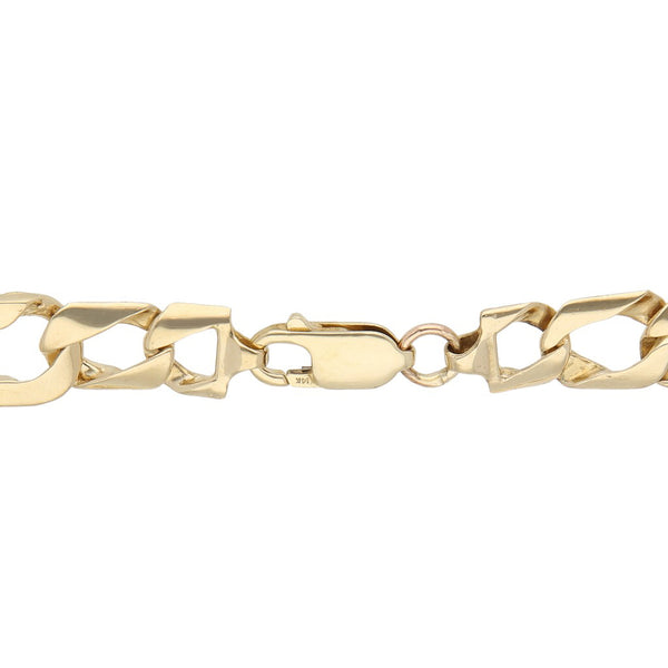 Pulsera de tres eslabones por uno en oro amarillo 14 kilates.