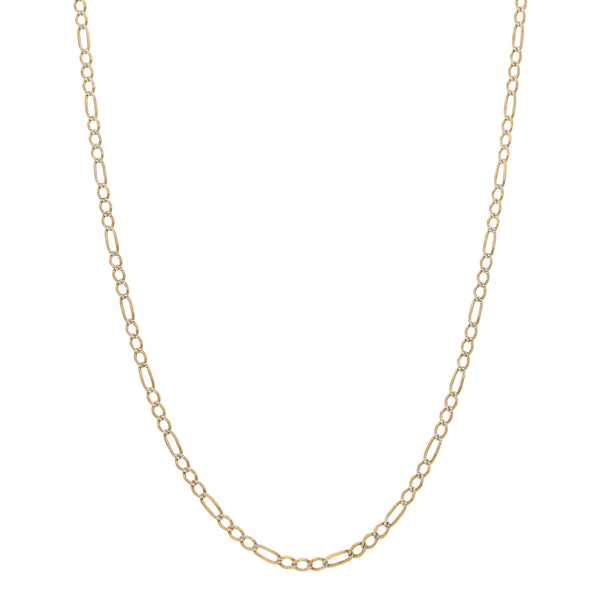 Collar de tres eslabones por uno Platinado en oro amarillo 14 kilates.