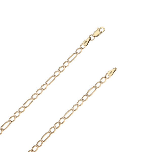 Collar de tres eslabones por uno Platinado en oro amarillo 14 kilates.