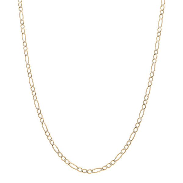 Collar de tres eslabones por uno Platinado en oro amarillo 14 kilates.