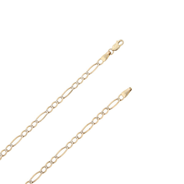 Collar de tres eslabones por uno Platinado en oro amarillo 14 kilates.