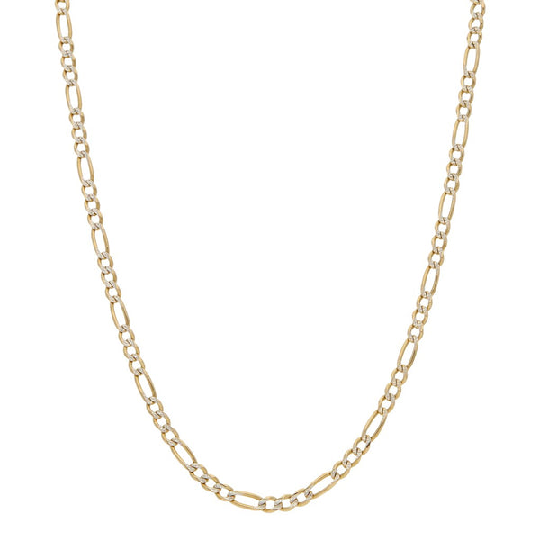 Collar de tres eslabones por uno Platinado en oro amarillo 14 kilates.