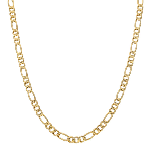 Collar de tres eslabones por uno en oro amarillo 14 kilates.