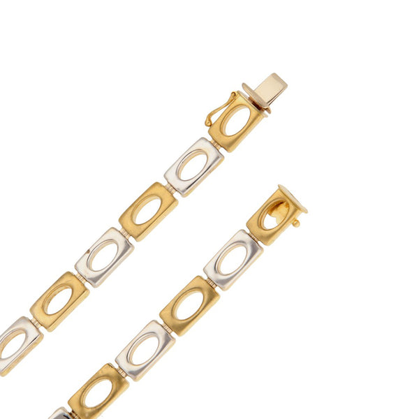 Collar eslabón articulado en oro amarillo tonos 18 kilates.