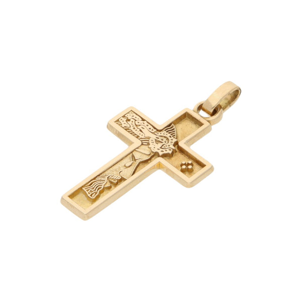 Cruz diseño especial en oro amarillo 14 kilates.