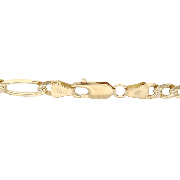 Pulsera de tres eslabones por uno en oro amarillo 14 kilates.