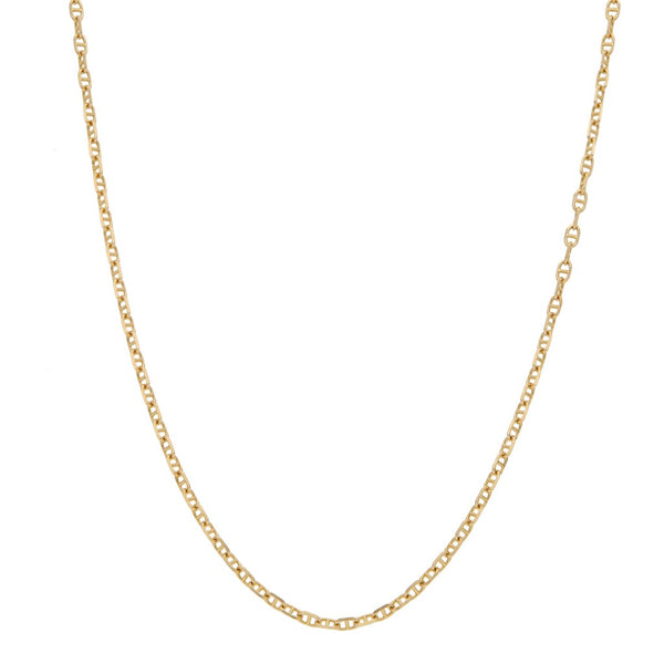 Collar eslabón nudo marino en oro amarillo 14 kilates.