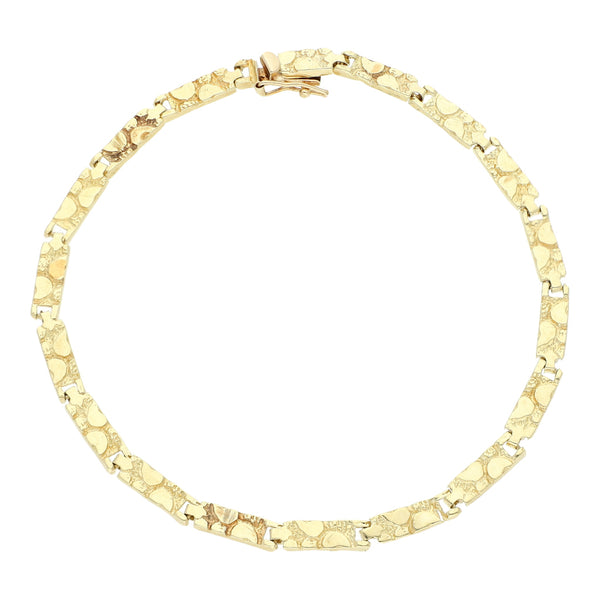Pulsera eslabón articulado en oro amarillo 14 kilates.
