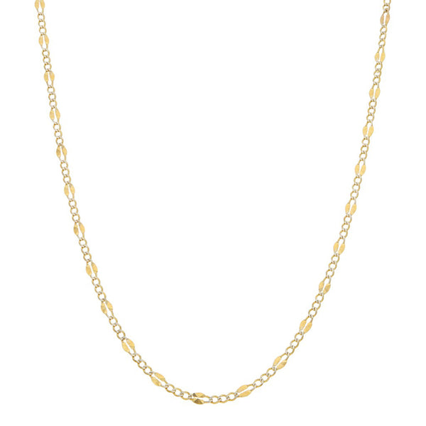 Collar eslabón combinado en oro amarillo 14 kilates.