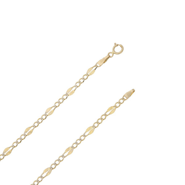 Collar eslabón combinado en oro amarillo 14 kilates.