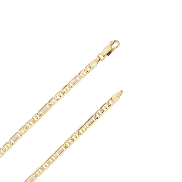 Collar eslabón nudo marino con medalla motivo Divino Rostro con circonias en oro amarillo 14 kilates.