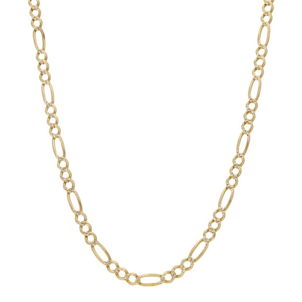 Collar de tres eslabones por uno platinado en oro amarillo 14 kilates.
