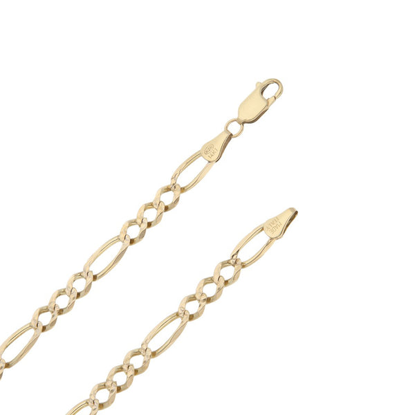 Collar de tres eslabones por uno platinado en oro amarillo 14 kilates.
