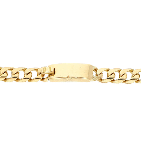 Pulsera eslabón barbado en oro amarillo 18 kilates.