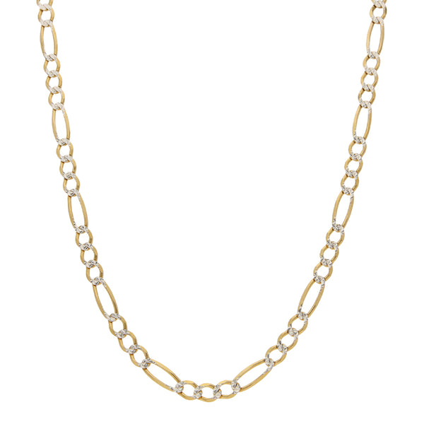 Collar de tres eslabones por uno platinados en oro amarillo 14 kilates.