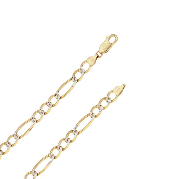 Collar de tres eslabones por uno platinados en oro amarillo 14 kilates.