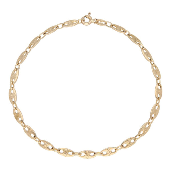 Pulsera eslabón nudo marino en oro rosa 14 kilates.
