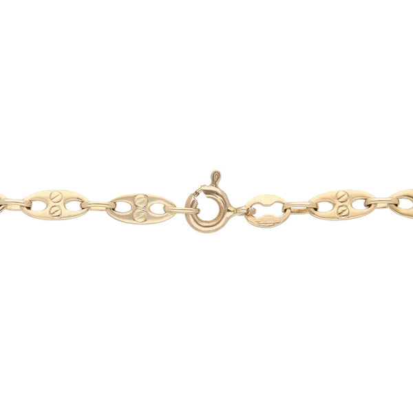 Pulsera eslabón nudo marino en oro rosa 14 kilates.