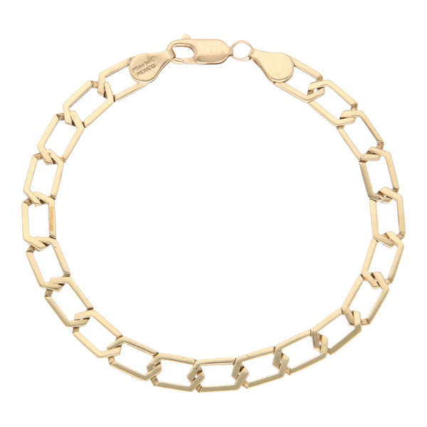 Pulsera eslabón encontrado en oro amarillo 14 kilates.